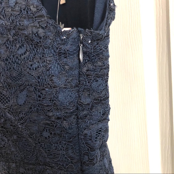 [ Sold ]  Navy Blue Lace Forever 21 Contemporary Blouse, L - Picture 4 of 4
